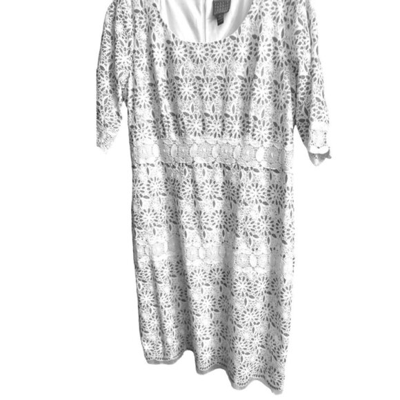 Rabbit Rabbit Rabbit Women's White and Sky Blue Laced Dress Size 16 Sku 2292 - Picture 7 of 16